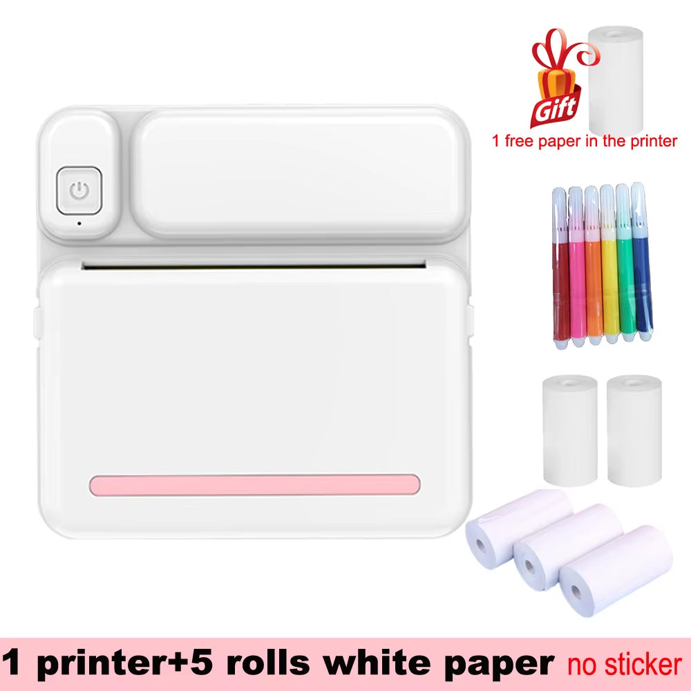 C19 Mini Printer Portable Thermal Printer Photo Pocket Thermal Label Printer 58Mm Printing Wireless Bluetooth Android IOS