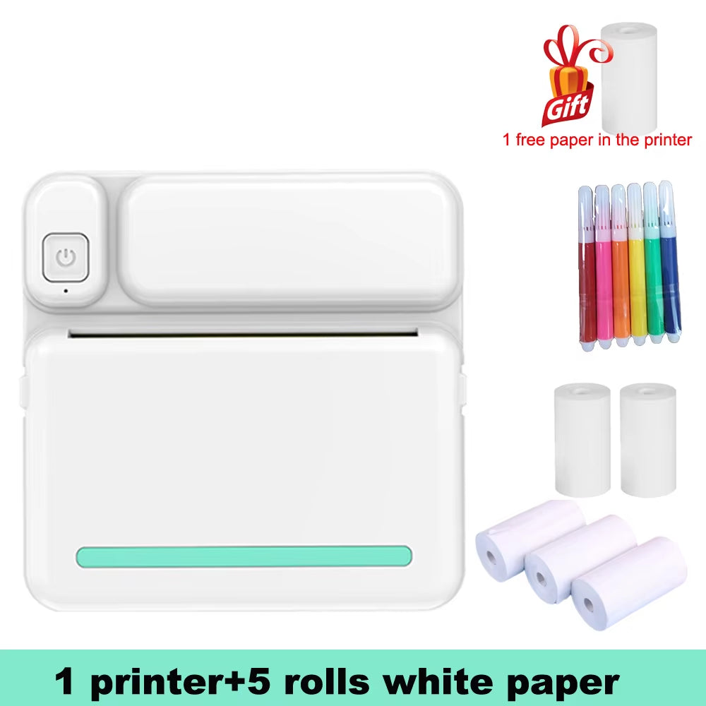 C19 Mini Printer Portable Thermal Printer Photo Pocket Thermal Label Printer 58Mm Printing Wireless Bluetooth Android IOS