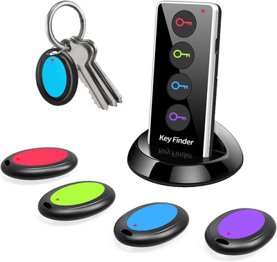 Key Finder,85Db+ Item Locator Tags with 131Ft. Working Range,Wireless Key Tracker Remote Finder Locator with Sound for Finding Wallet, Key, Phone, Glasses, Pet Tracker, All Battery Included
