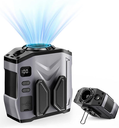 10000Mah Portable Waist Fan, 15000RPM Powerful 5-Speed Portable Fans with Flashl