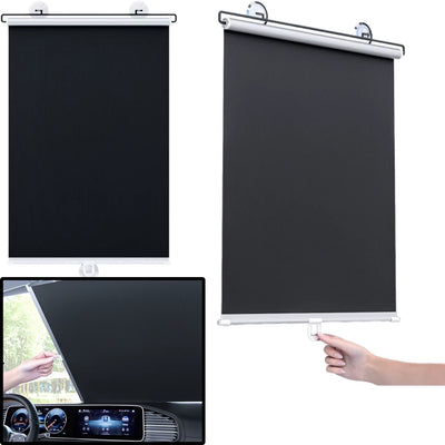 Cordless Retractable Roller Shades Black Home Office Windows Sunshade Thermal Blinds without Drilling Blackout Curtain