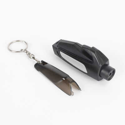 (2 Pack)  Keychain Design 2-In-1 Rescue Tool Seatbelt Cutter & Window Breaker, Black, One Size
