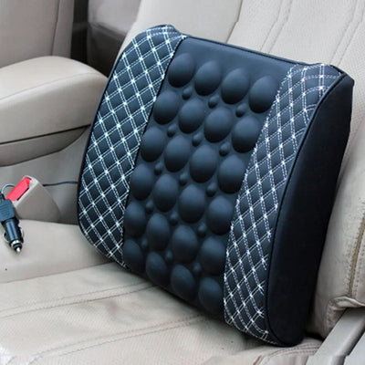 Car Electric Massage Back Cushion for Car Seat Support Health Care Lumbar Pad Auto Back Pillow Leather Auto Seat Back Support