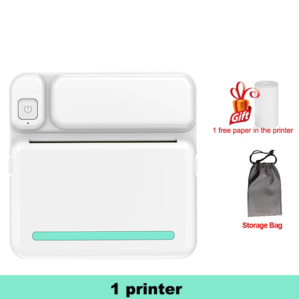 C19 Mini Printer Portable Thermal Printer Photo Pocket Thermal Label Printer 58Mm Printing Wireless Bluetooth Android IOS