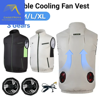 Cooling fan vest with built-in fans

