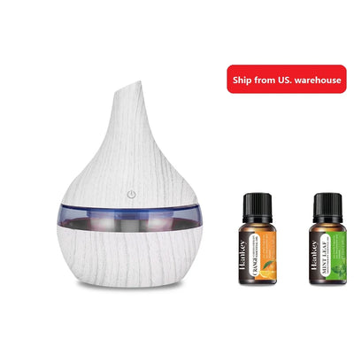300Ml ​​USB Essential Oil Diffusers ​​Ultrasonic Air Humidifier with 7-Color LED Lights Cool Mist Maker​​ for Home Bedroom