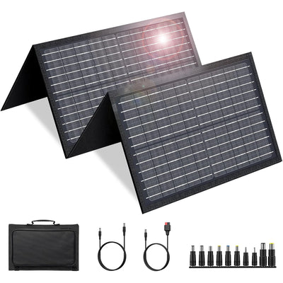 60W Solar Panel with USB DC Port for Outdoor Hiking Camping Portable Battery Power Station Phone Charging Bank Charging Panel